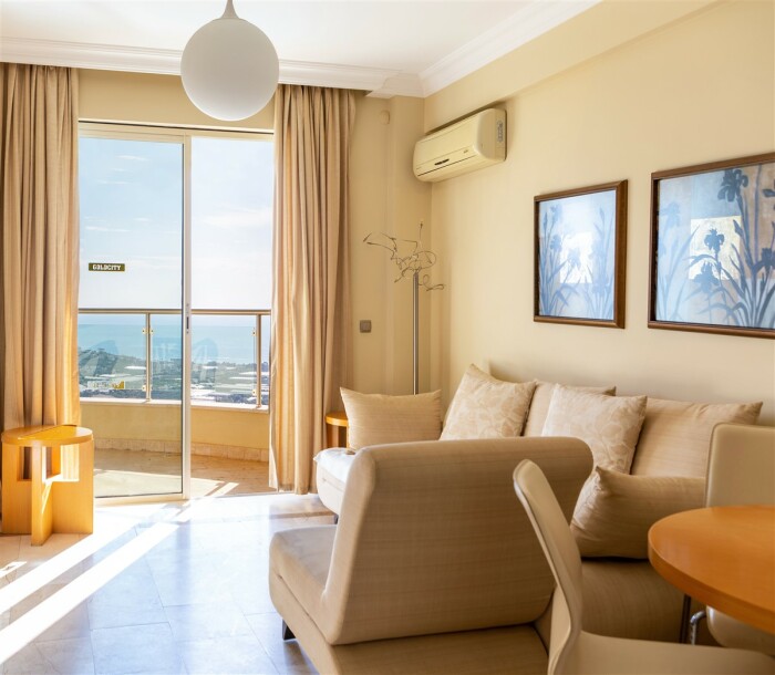Goldcity'de Rezidans 1+1 - Alanya, Deniz Manzaralı-2